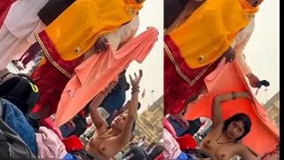 Desi Bhabhi Bath Outdoor Changing Clothes Captured MMS HD