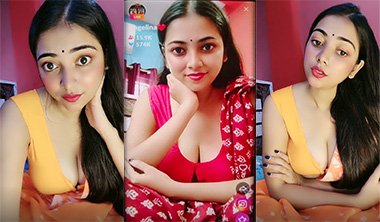 Model Anjali AKA Angelina Live Pressing Huge Boobs