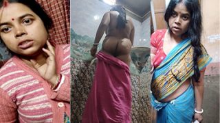 Sexy Boudi Bathing – Changing Clothes Secretly Captured