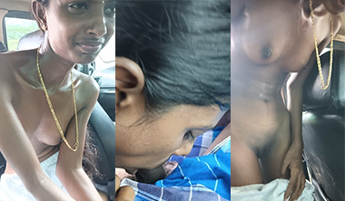Skinny Telugu Girl Giving a Blowjob in Car Sex